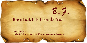 Baumhakl Filoména névjegykártya